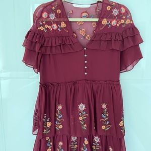 Zara Embroidered Mini Dress
